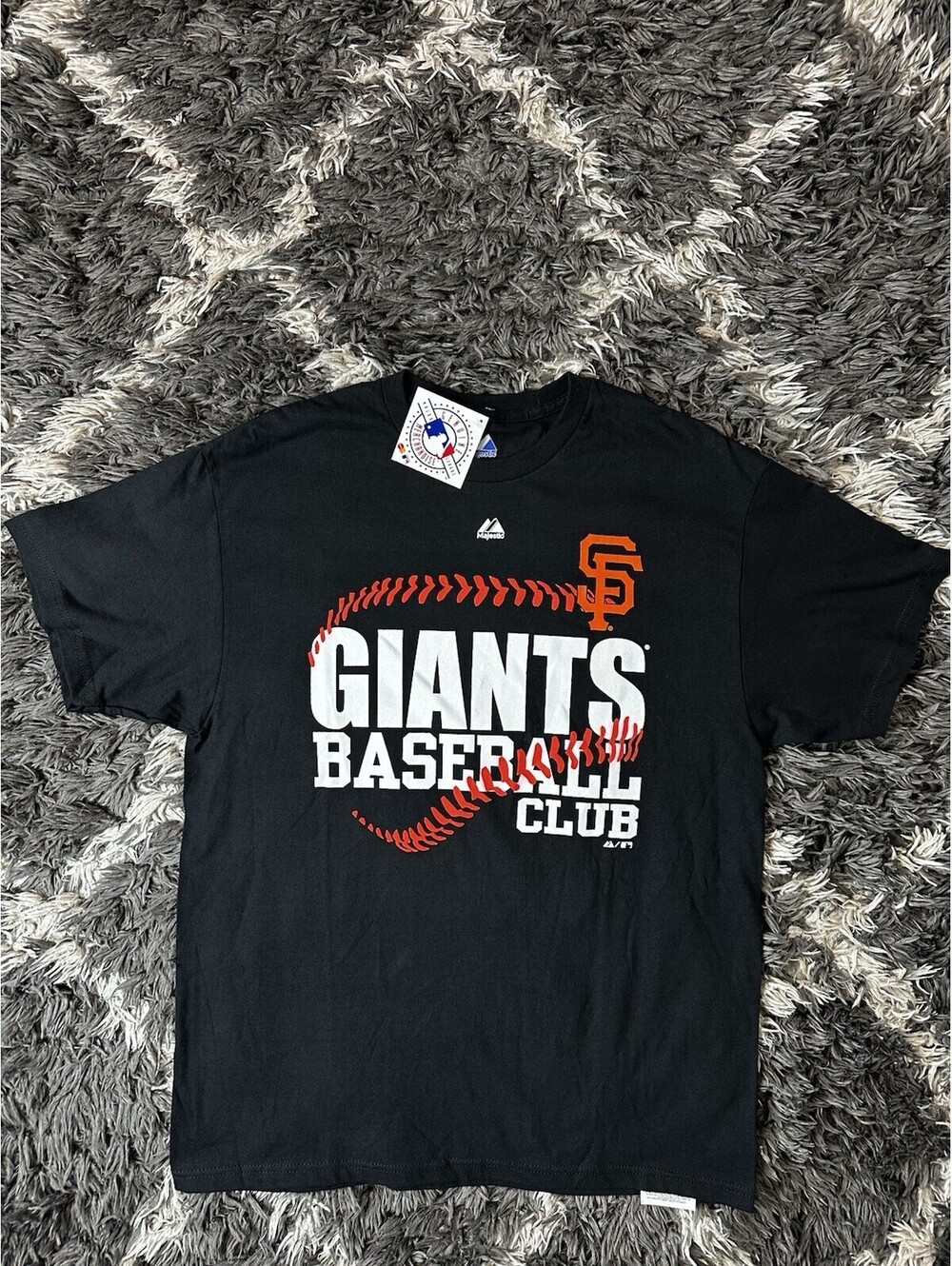 NWT Majestic MLB San Francisco Giants Baseball Club Black T-Shirt Men's Large